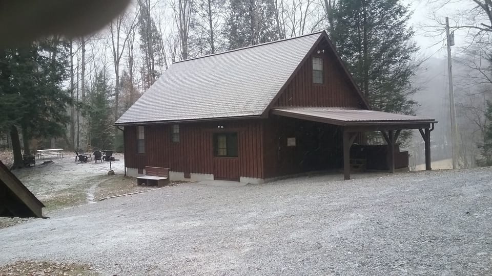 Cabin in the Winter what a beautiful site private