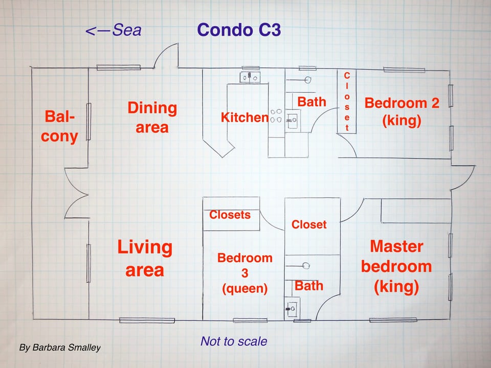 Condo floor plan (not to scale)