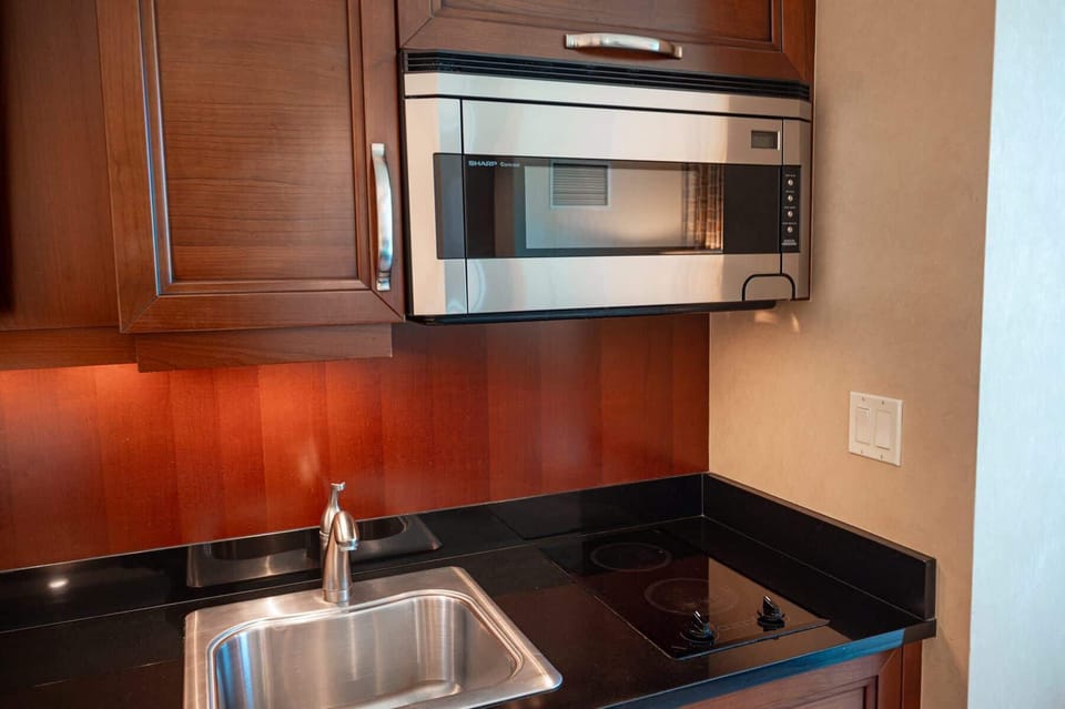 Kitchenette - microwave, mini fridge, sink, coffee maker, toaster