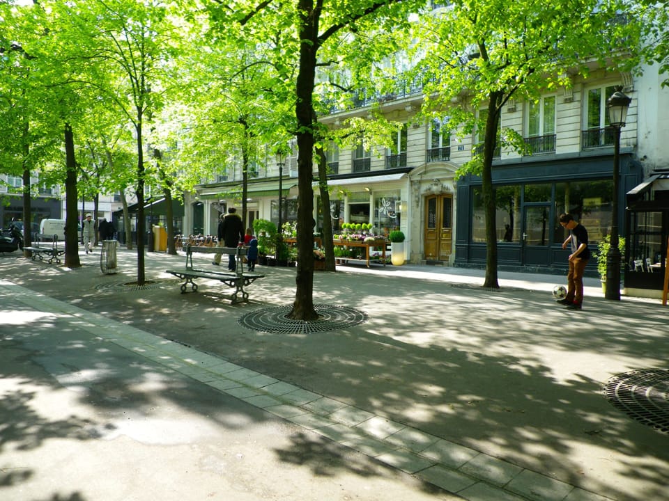 Neighborhood-Pedestrian Area with Restaurants and Shops