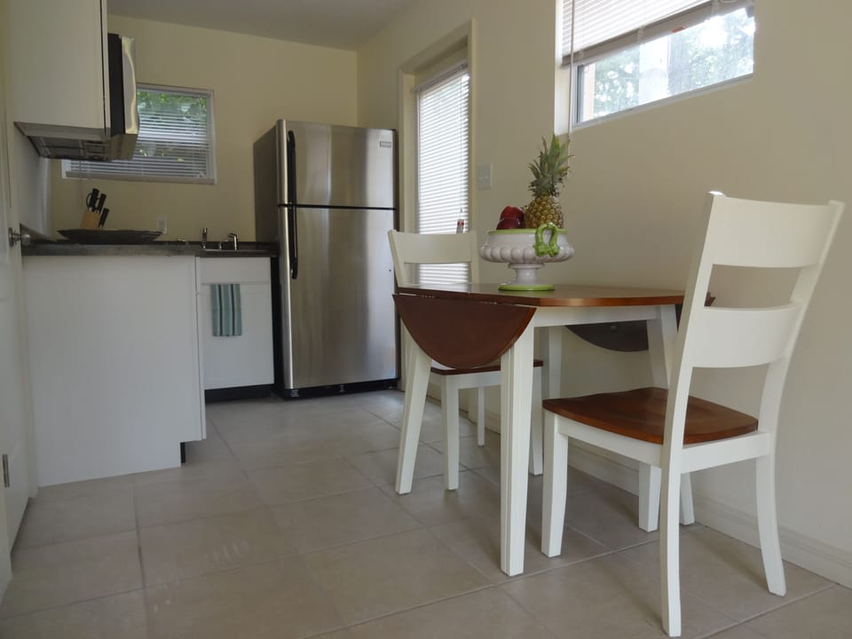 Your kitchen area with dining room table for 2