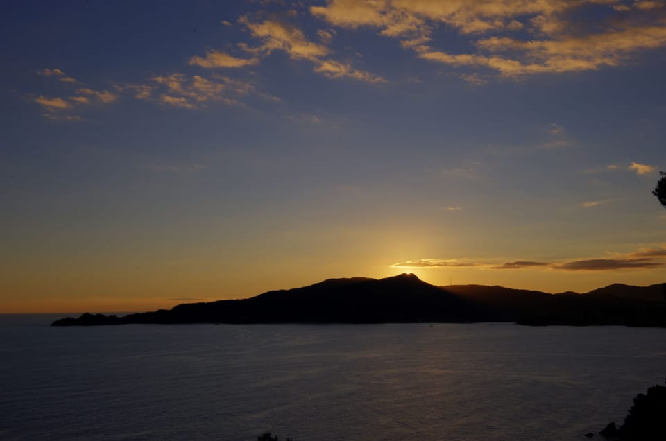 Stunning sunset over the peninsula, view from our apartment's balcony.
