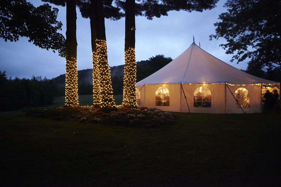 Wedding tent in front yard