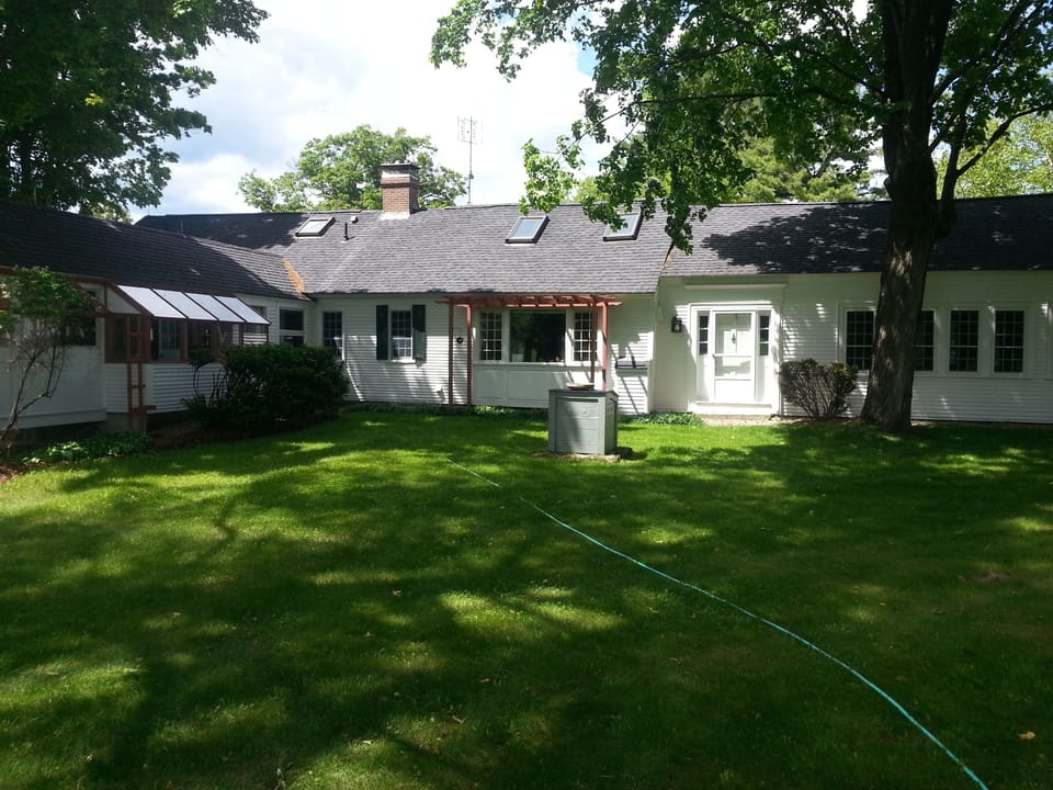 Front yard ready for croquet