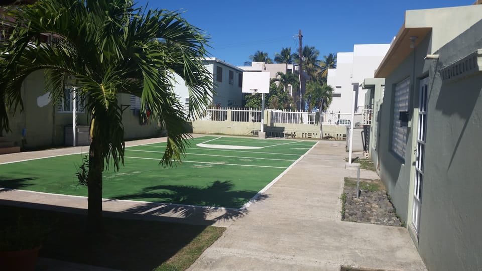 Interior courtyard with 1/2 basket ball court