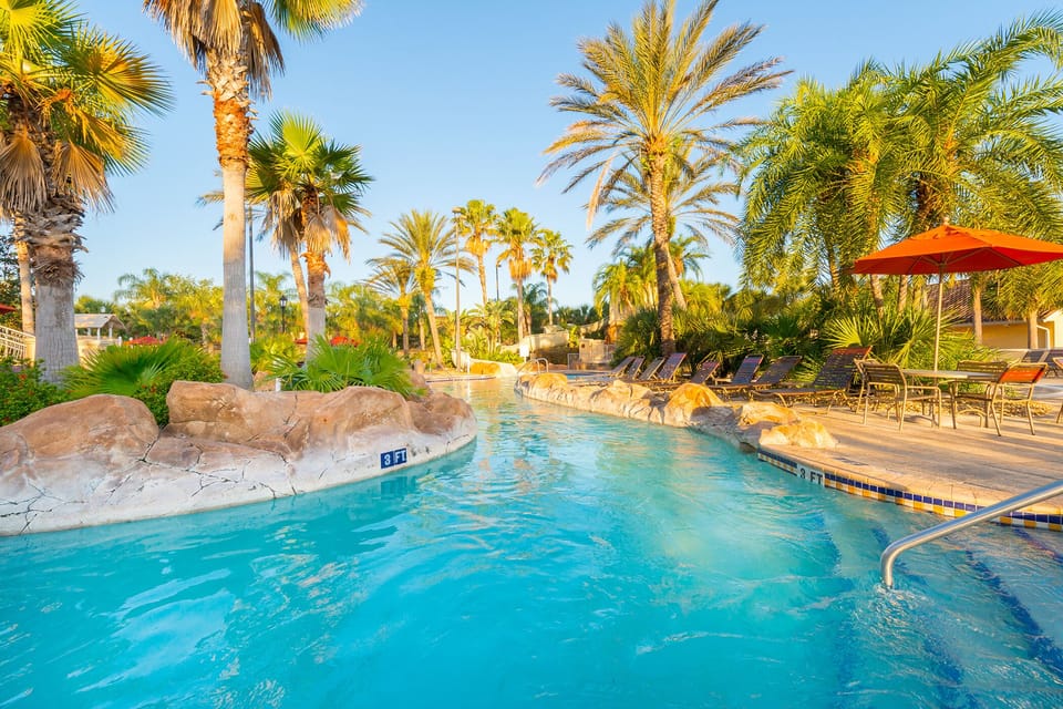 Coming around the corner of the Lazy River