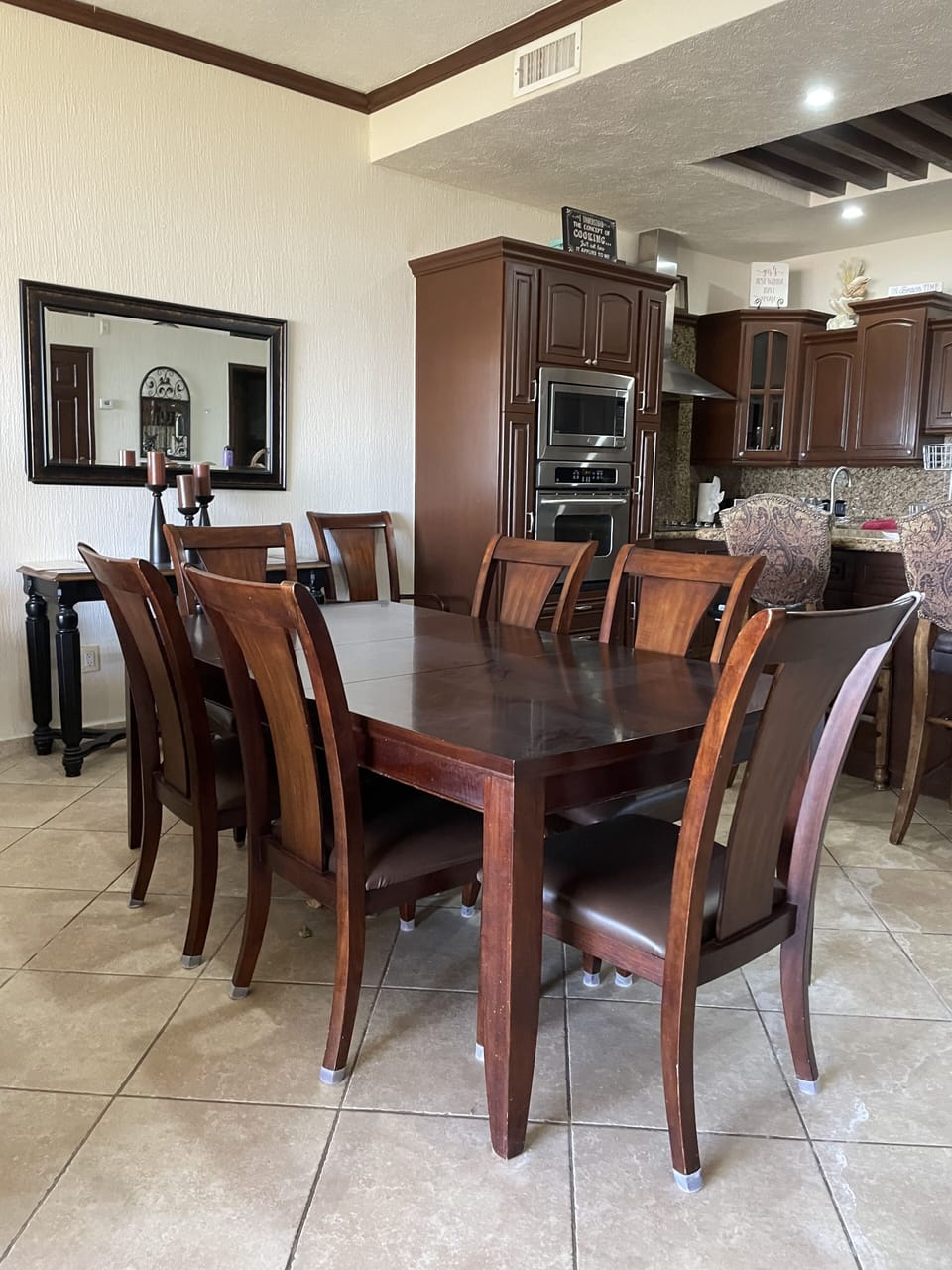 Seating for 8 at inside table. 