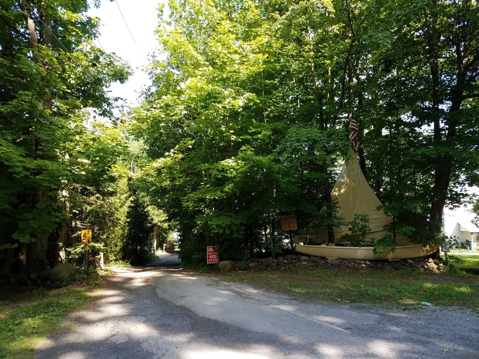 Entrance to the private drive.