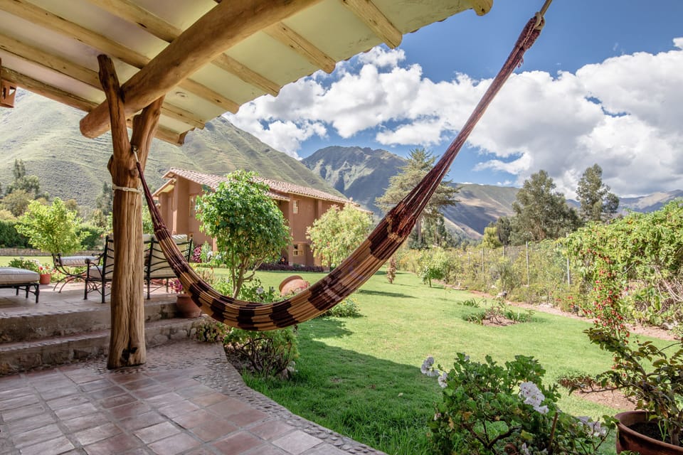 Relax in the hammock with amazing views of the Andes