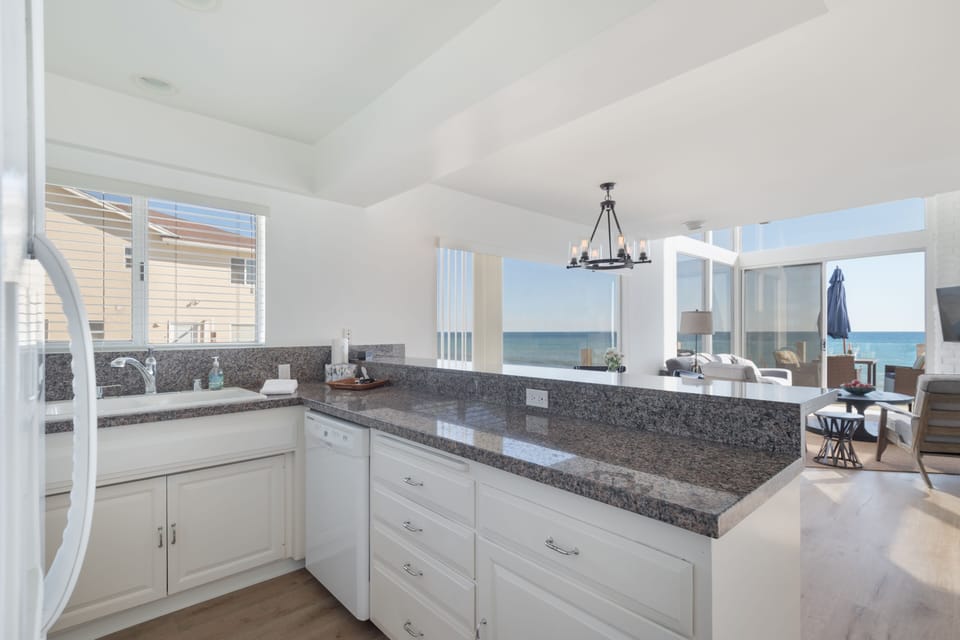 Kitchen enjoys beautiful ocean views