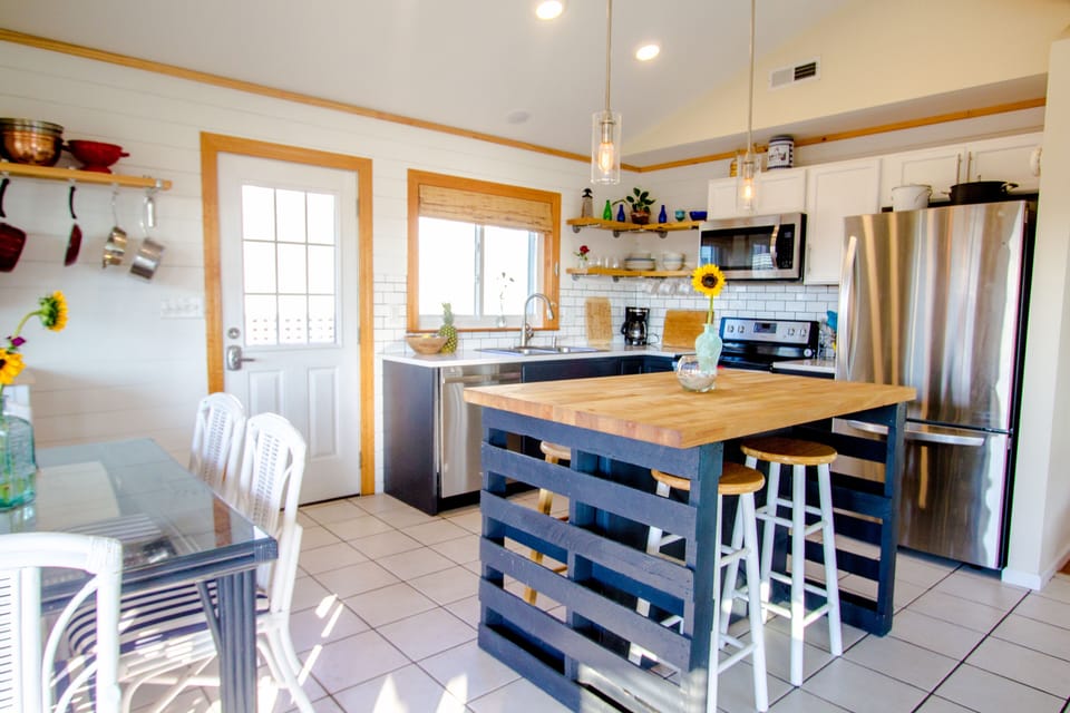 The kitchen is equipped with most essentials for the group chef to fix a feast