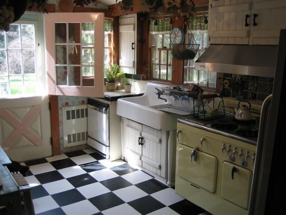 True Cottage Kitchen w/Antique 'Chambers' Stove.