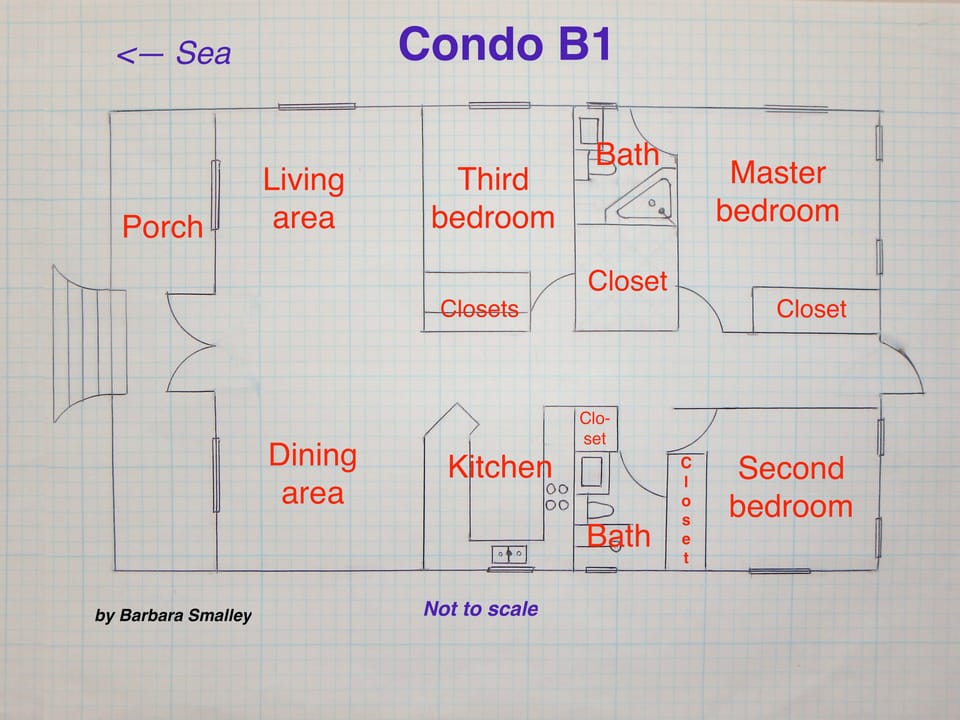 Condo floor plan (not to scale)