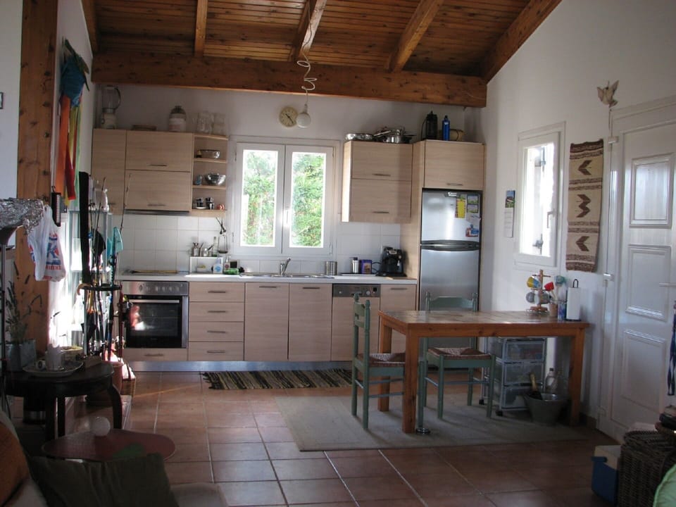 kitchen, dining area