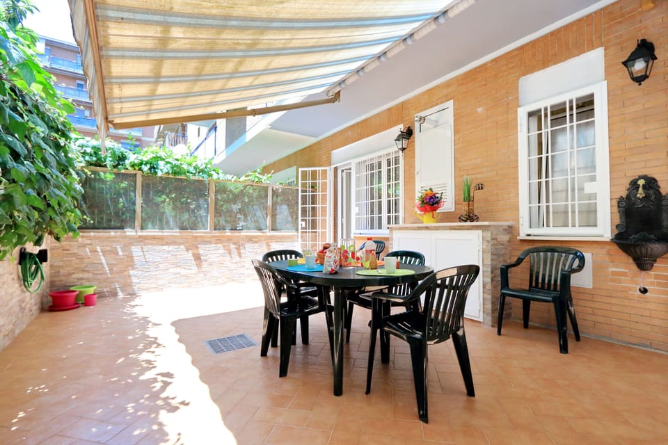Rear terrace accessed from the kitchen and bedroom 1