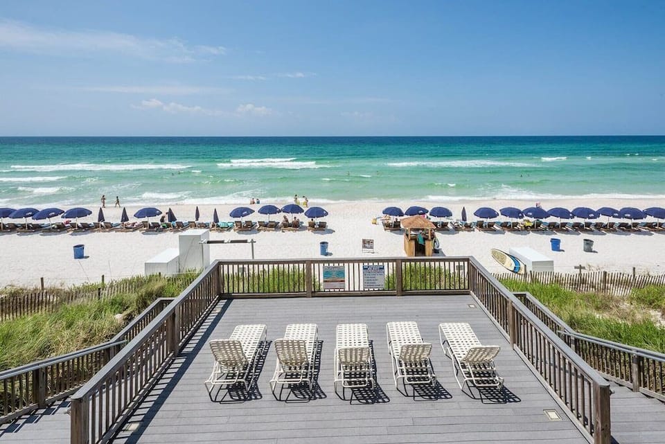 Beach views from sun deck.