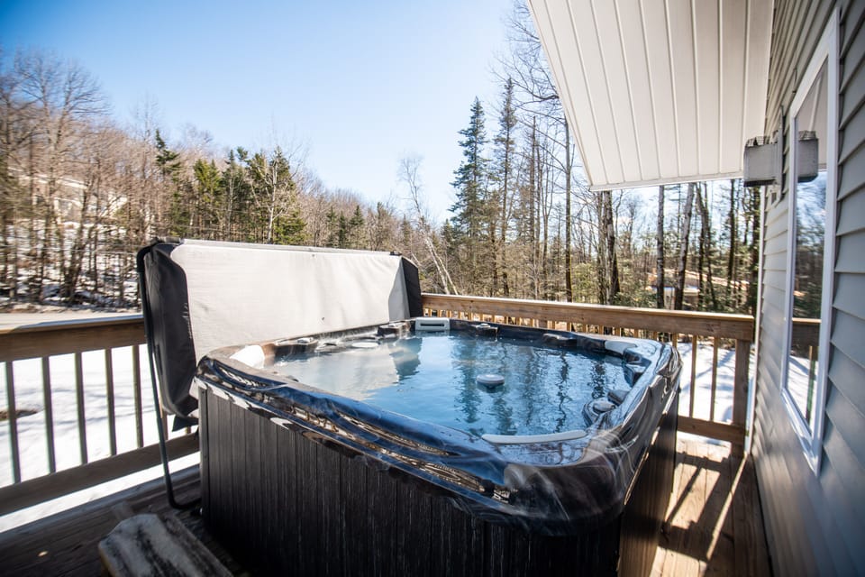 Private deck with hot tub