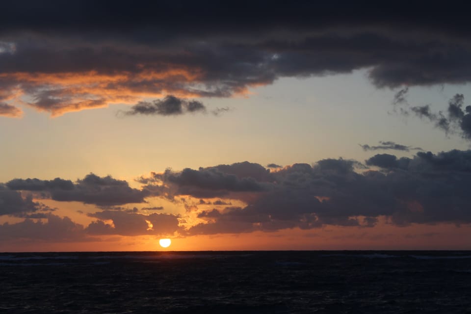 Sunrise over the ocean from the beach out front