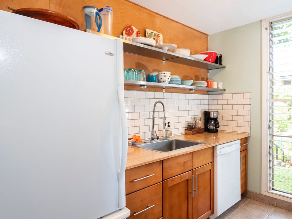 Remodeled kitchen with cool subway tile