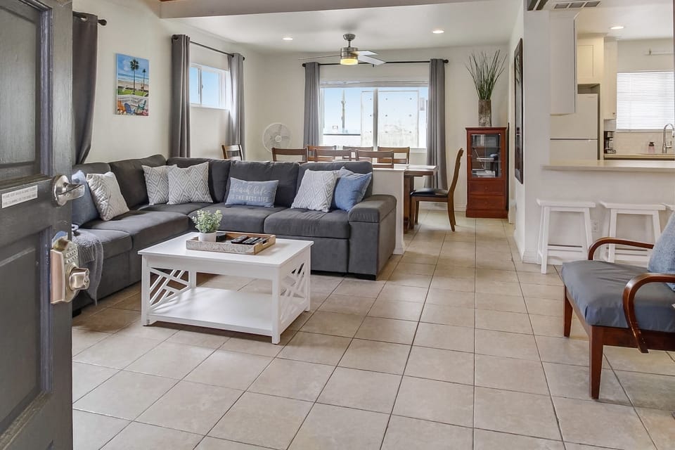 Remodeled open floor plan with ocean view