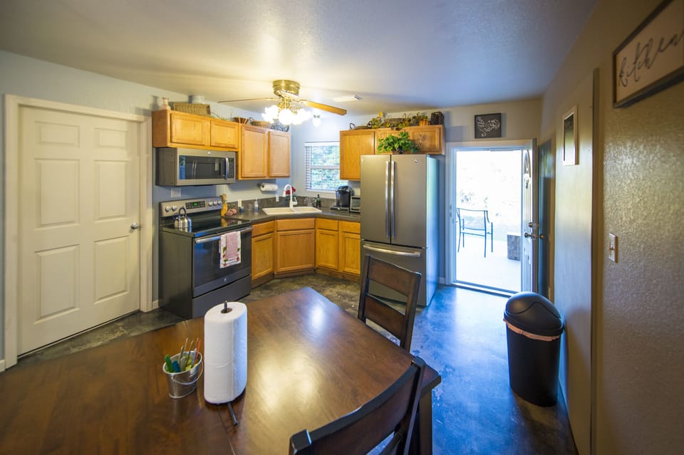 Enjoy time on the patio out the back door!