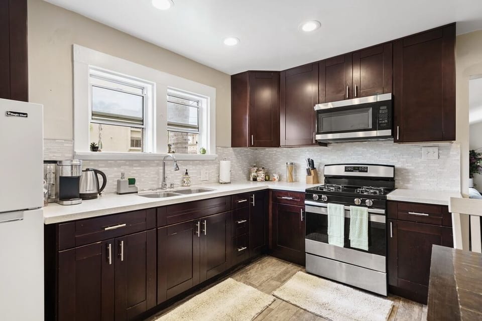 All kitchen utensils and dishware is also provided for cooking needs.