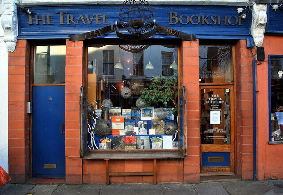 The most famous travel book shop in the world. Notting Hill 20 min walk or 5 BUS