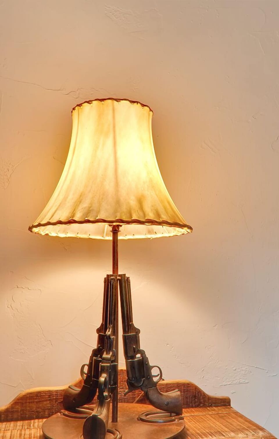 Southwest decor through out the house
This real revolver lamp is a small token