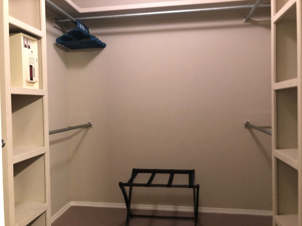 King Suite has a walk-in closet with a safe.