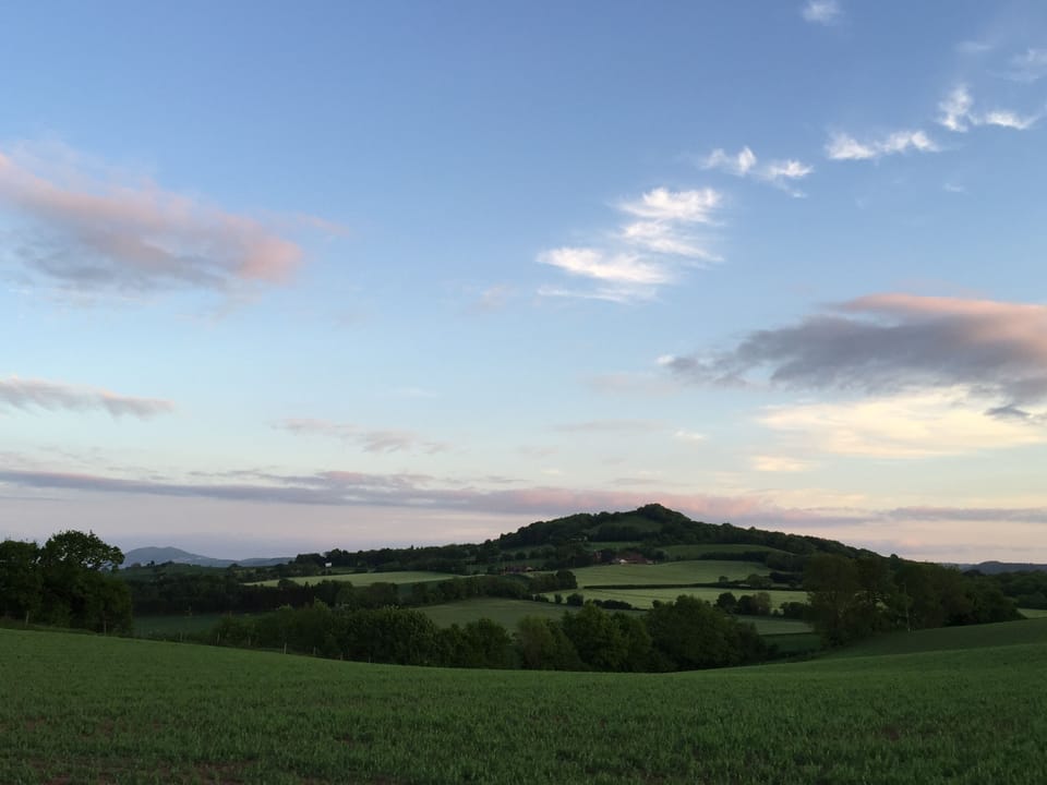 View of the Malvern Hills and Berrow Hill from the end of the driveway