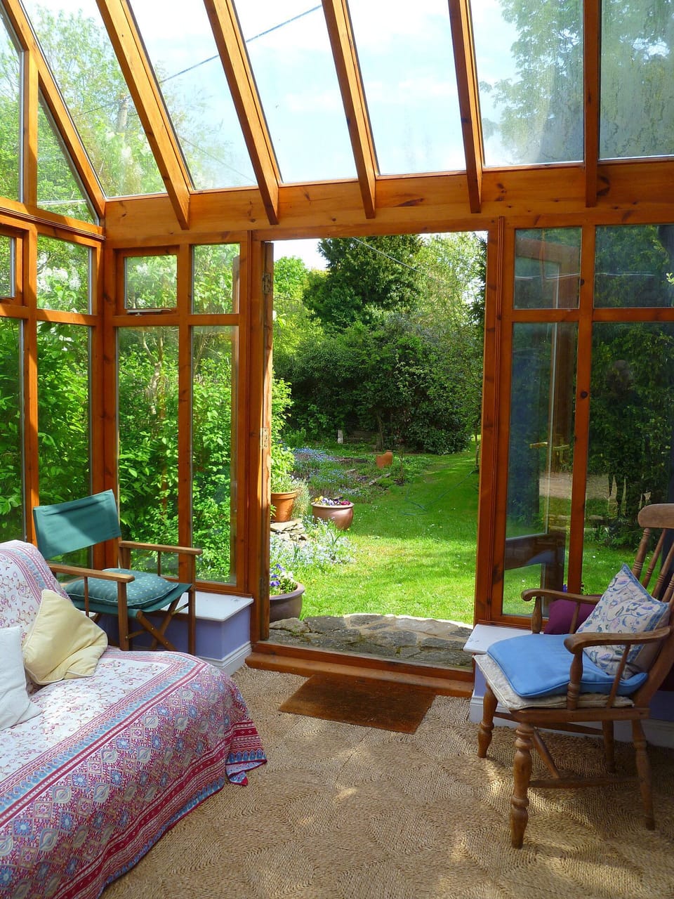 From the conservatory into the garden