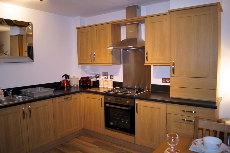 Kitchen equipped with modern amenities