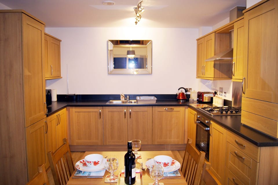 Kitchen and a warm dinning area