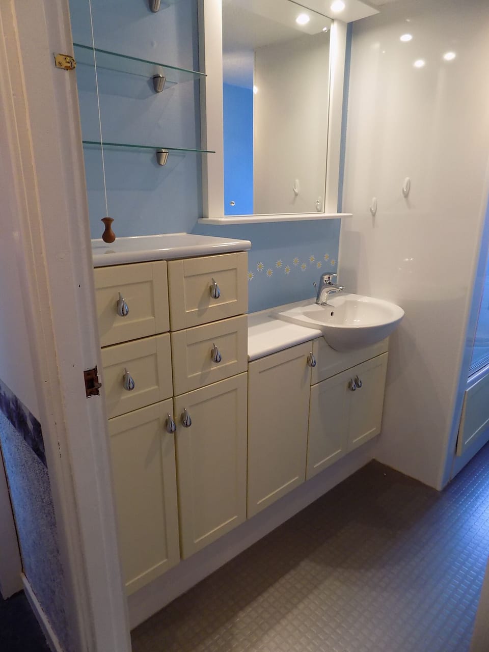 Ample storage in bathroom