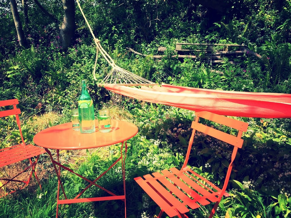 Hammock in quiet corner of the garden!