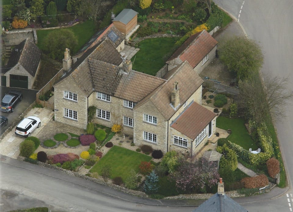 Aerial view of Feversham Cottages, 1 & 2 Stone Garth