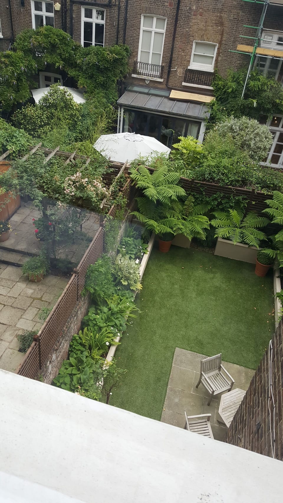 Garden view from the bedroom window.