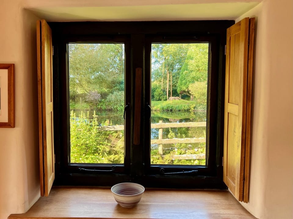 view over the pond from upstairs