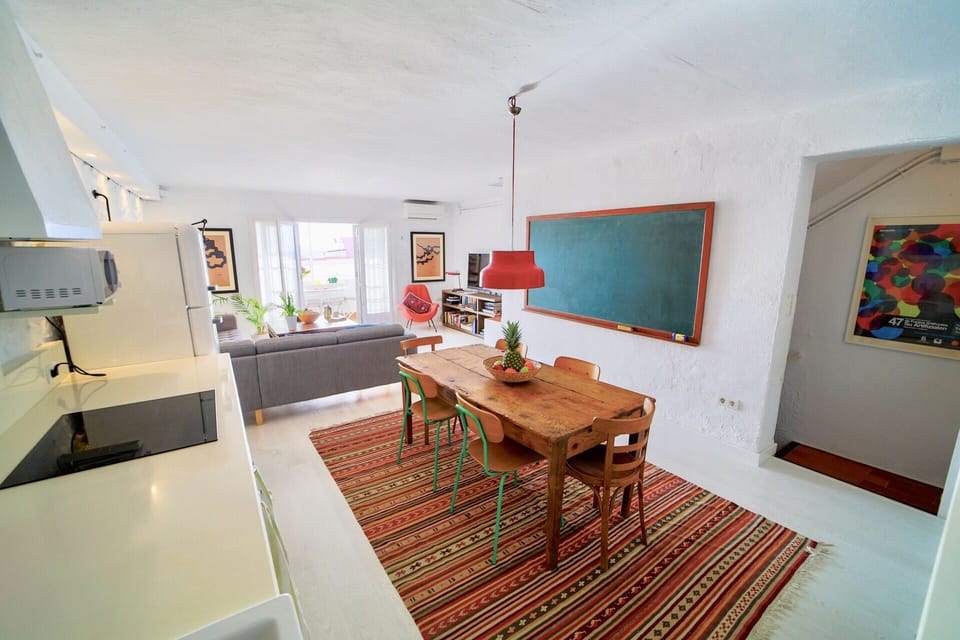 the vintage farm table is the centrepiece of the kitchen 