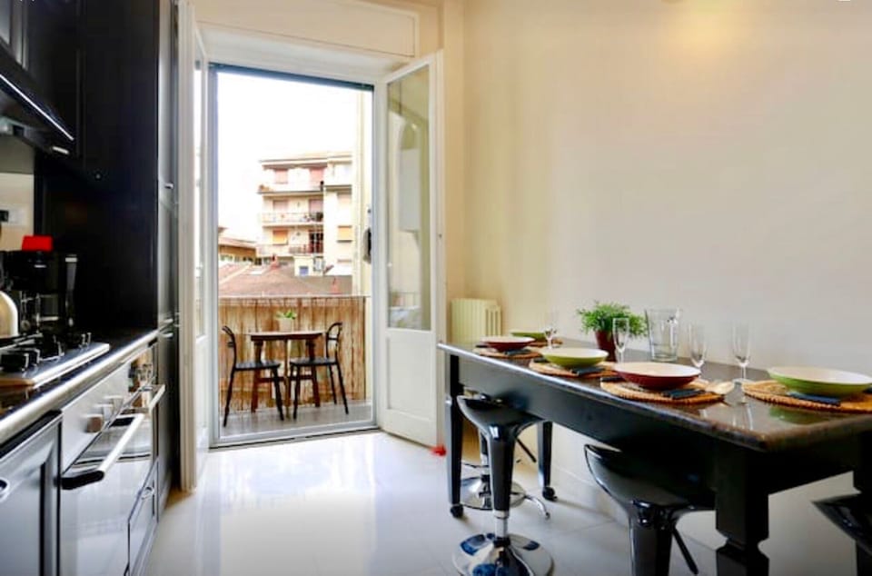 Kitchen with dining and balcony for your evening glass of wine