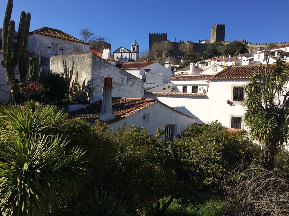 Obidos Castle over the rooftops