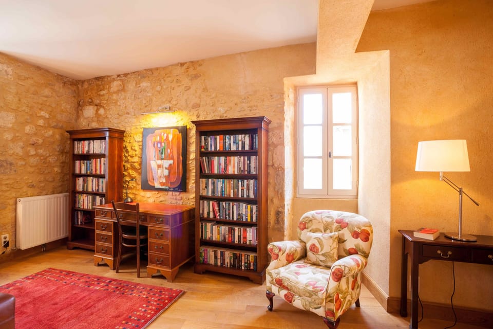 The library and television room 