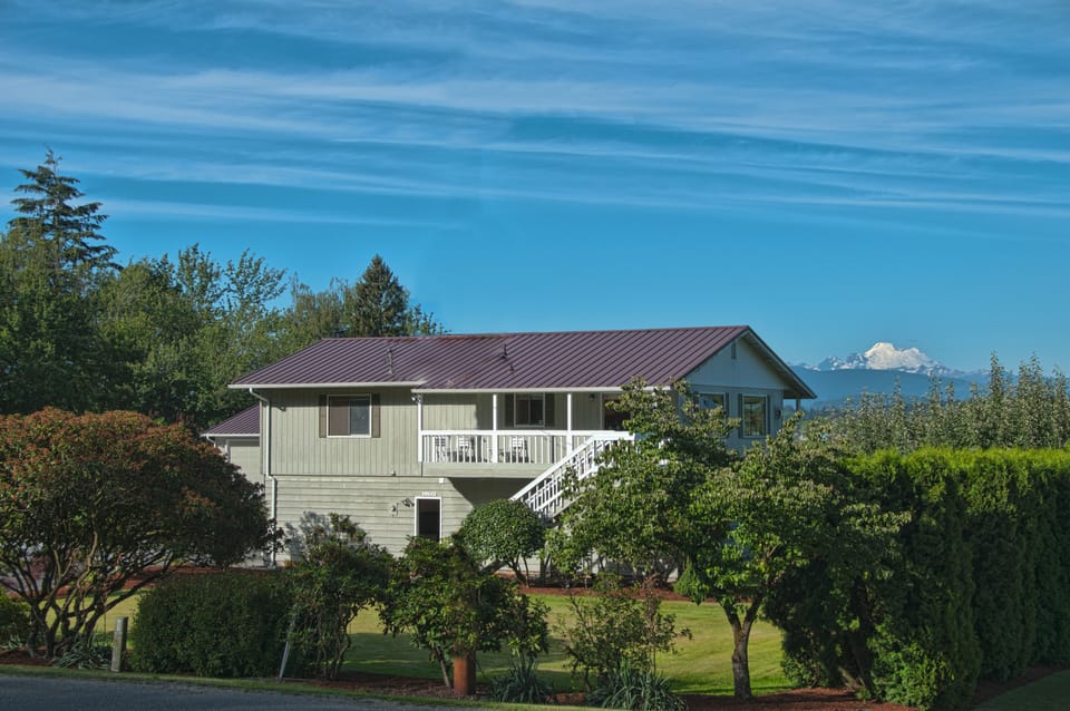 West view of Guest House (Mt. Baker in background)