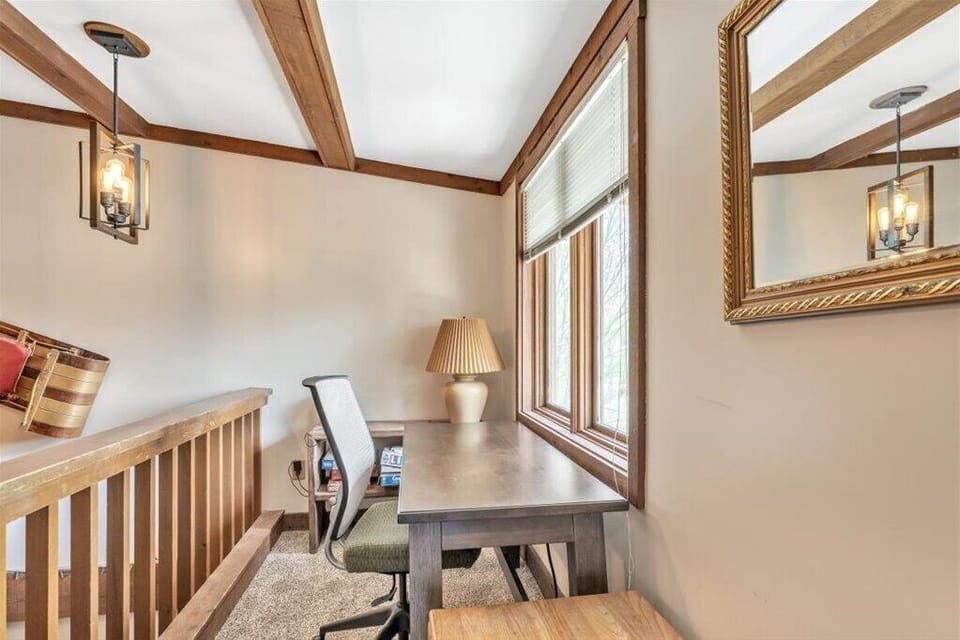 Comfortable work area in loft