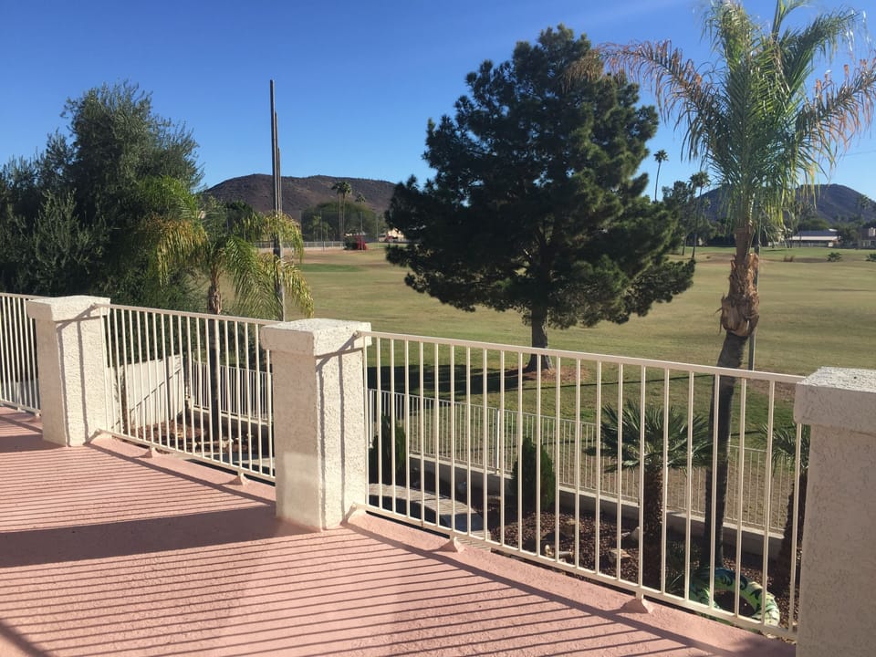 master terrace with golf course and mountain views