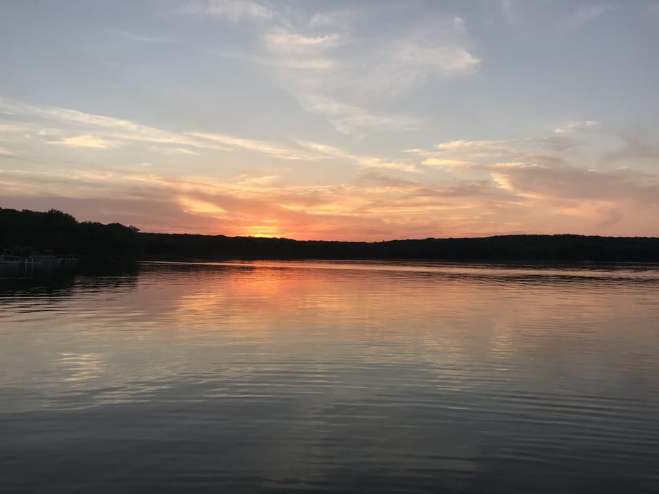 Sunset over lake