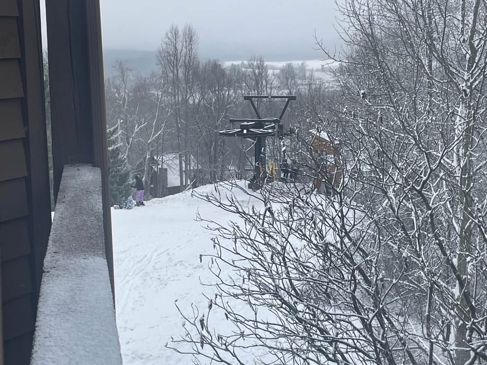 View from private deck to lift