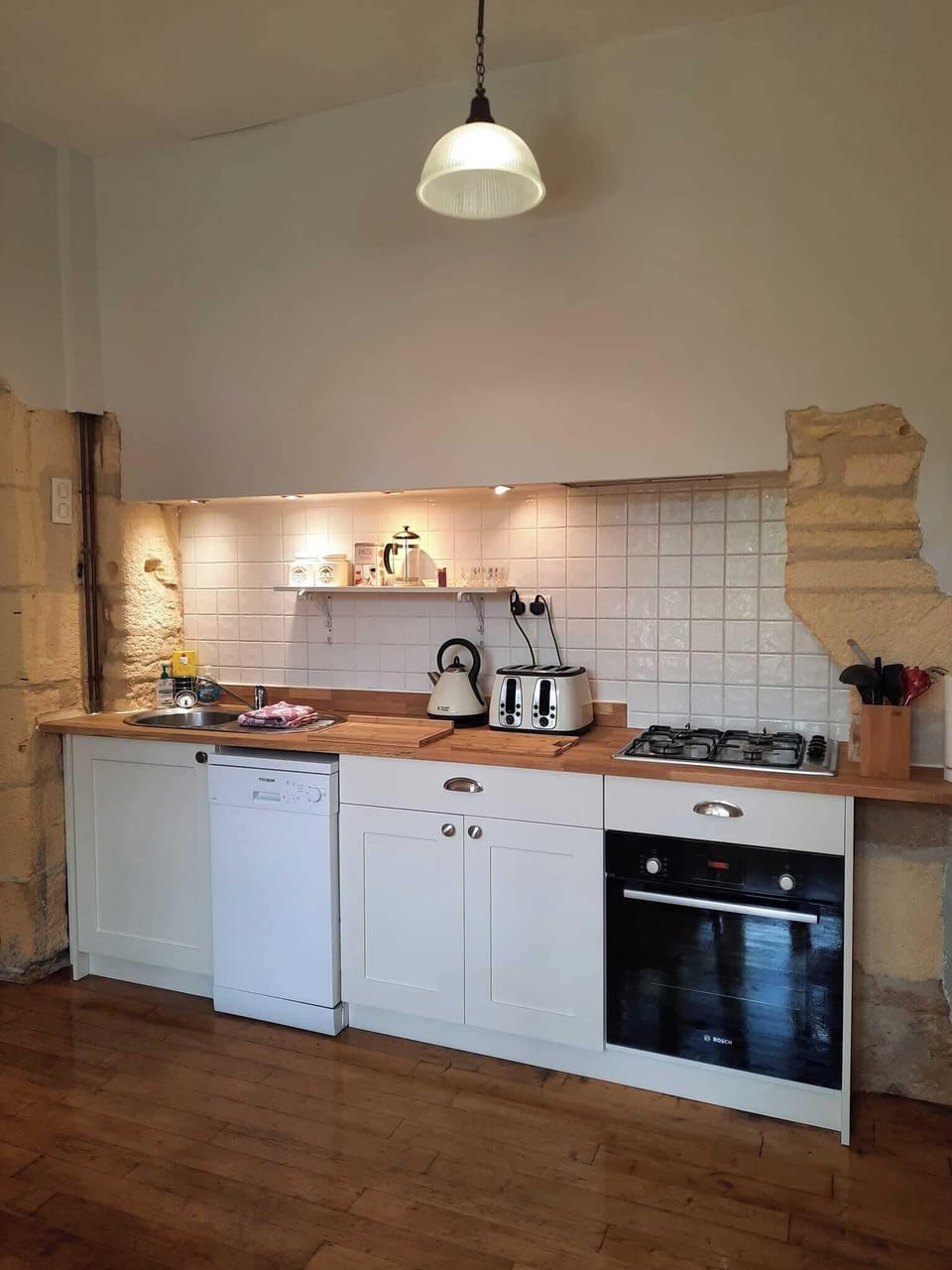 Recently installed hand crafted kitchen