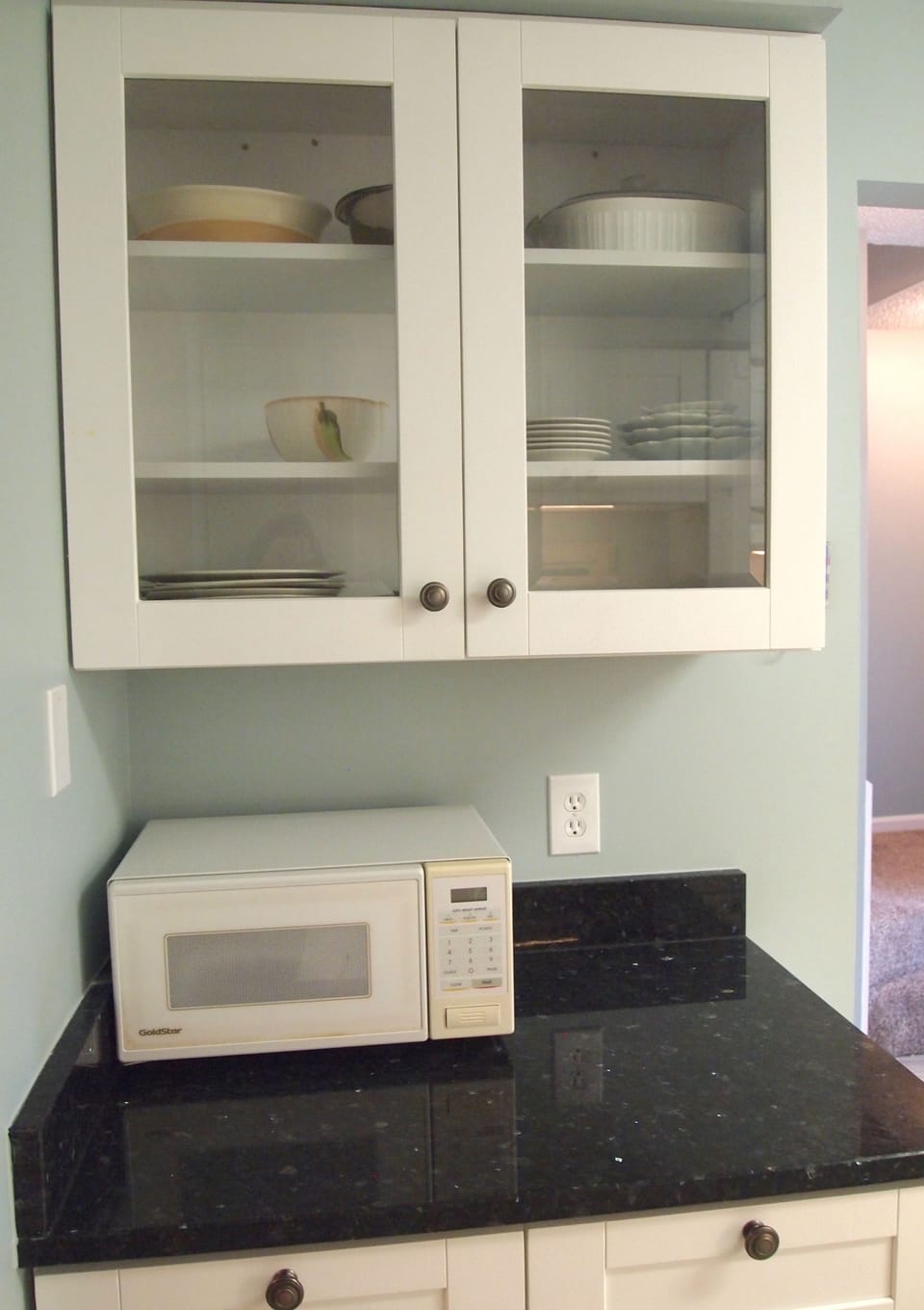 Even a microwave for those quick meals.