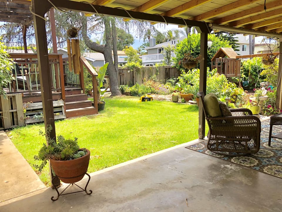 Fenced back yard